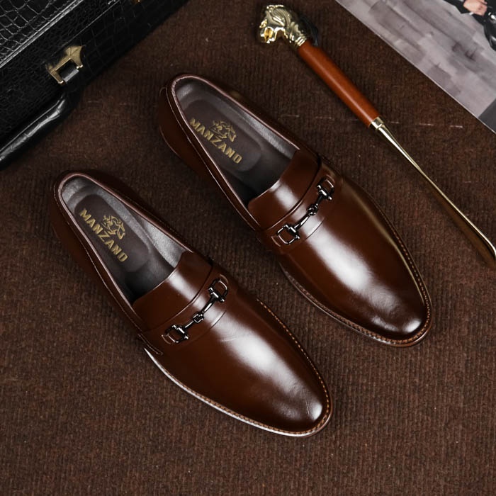 Giày nam đẹp da thật Manzano kiểu lười cho quý ông công sở M66631