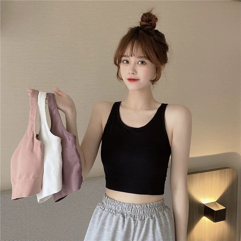 Áo Bra Nữ Dáng Coroptop Lưng Dây Chéo Siêu Hot V88