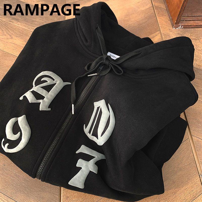 Áo Khoác Cardigan Có Nón Phối Khóa Kéo Dáng Rộng Phong Cách Âu Mỹ Thời Trang Mùa Thu 10.24