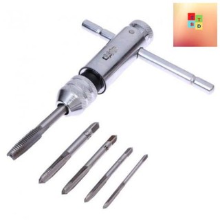Tay quay taro tự động dài 100mm m3-m8 kèm 5 mũi ta rô