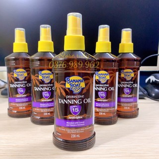 DẦU PHƠI NẮNG BANANA BOAT TANNING OIL SPF15 236ML(NHẬP KHẨU MỸ)DATE 02/2025
