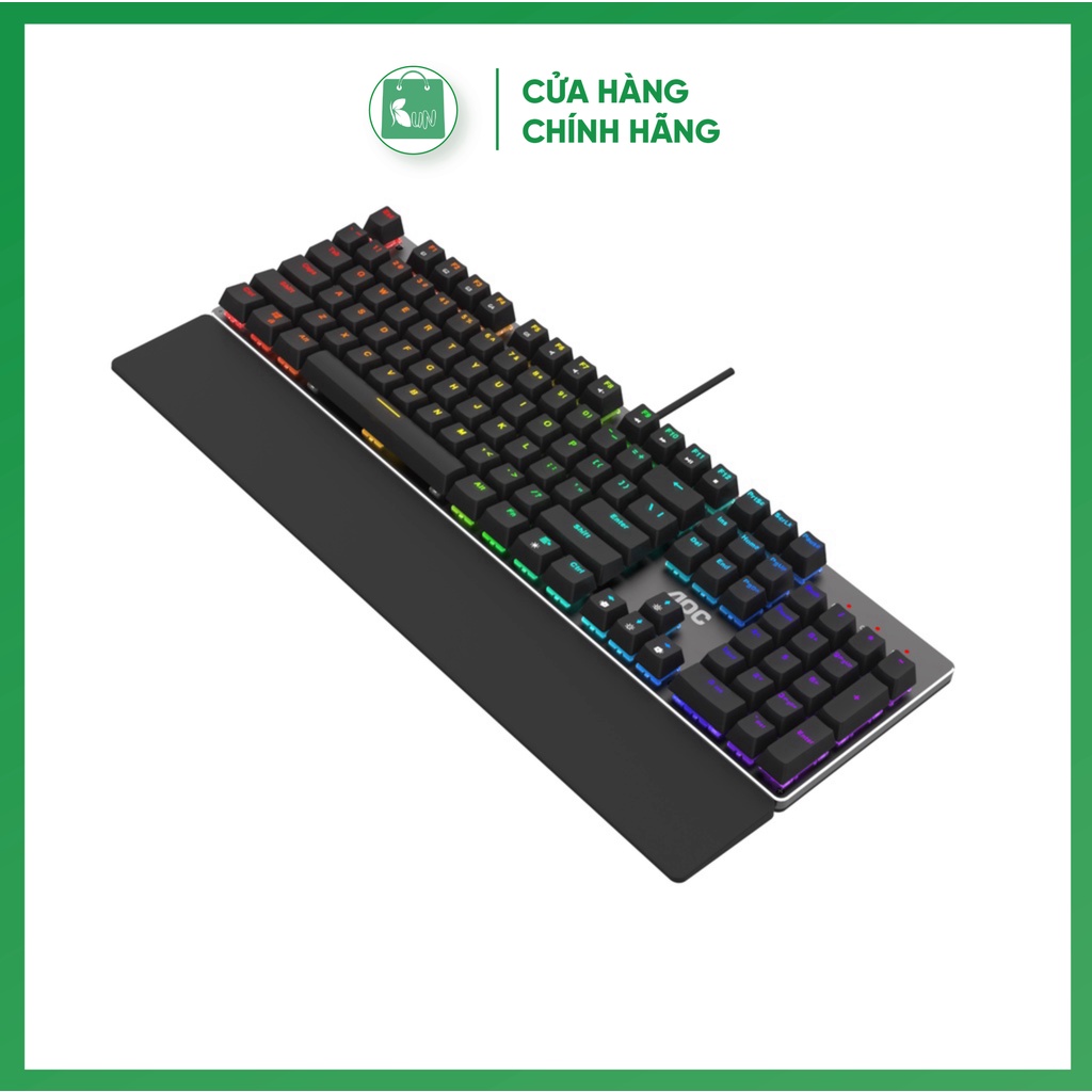 Bàn phím AOC GK500 ĐEN Gaming Phím cơ Led RGB - Hàng chính hãng