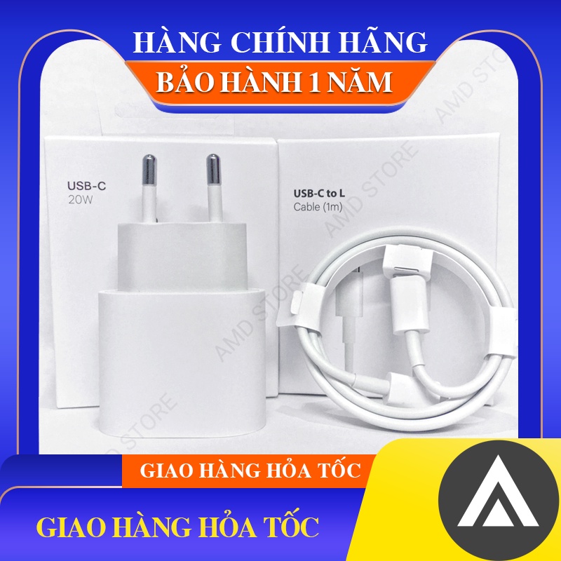 Sạc Nhanh 20W Chân Tròn , Củ Sạc Nhanh và Dây Sạc Nhanh Cho 8,X,11,12,13