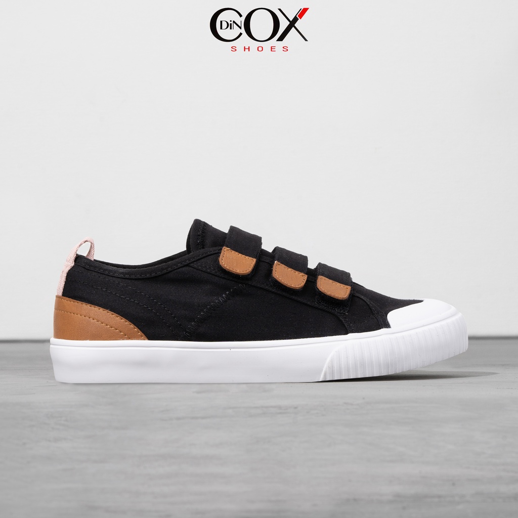 Giày Sneaker Chính Hãng Dincox/Coxshoes E01 Black Quai Dán