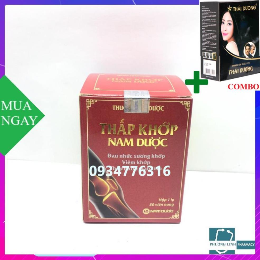 Combo Gội Là Đen Thái Dương+ TPBVSK THẤP KHỚP NAM DƯỢC 50 viên nang