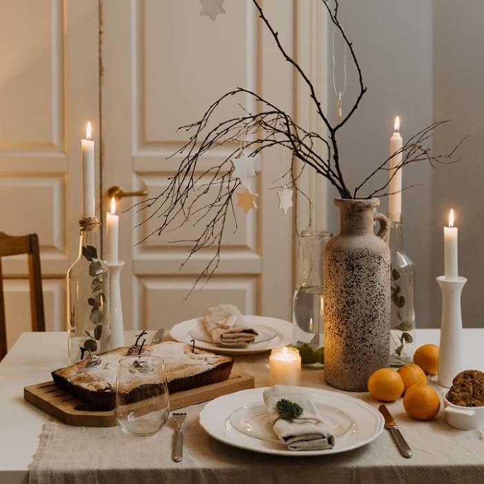 Set 1 Hộp 10 Cây Nến Taper Trắng Dài 15cm