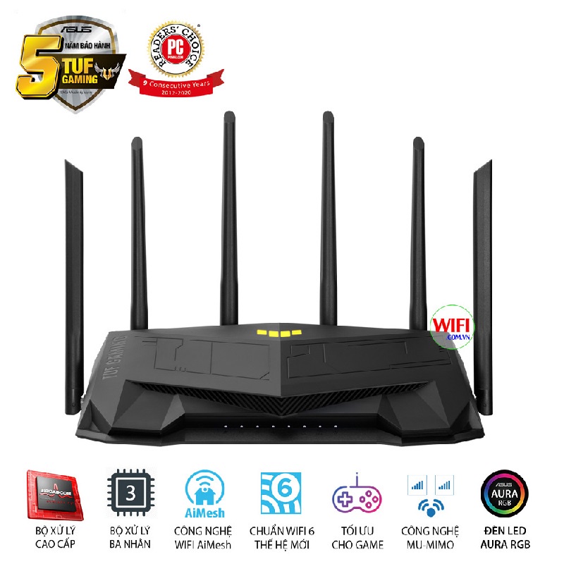 Bộ phát wifi ASUS GAMING TUF-AX5400/ TUF-AX3000, Wifi 6 băng tần kép, Wifi AiMesh, Chính hãng - Bảo hành 36 tháng