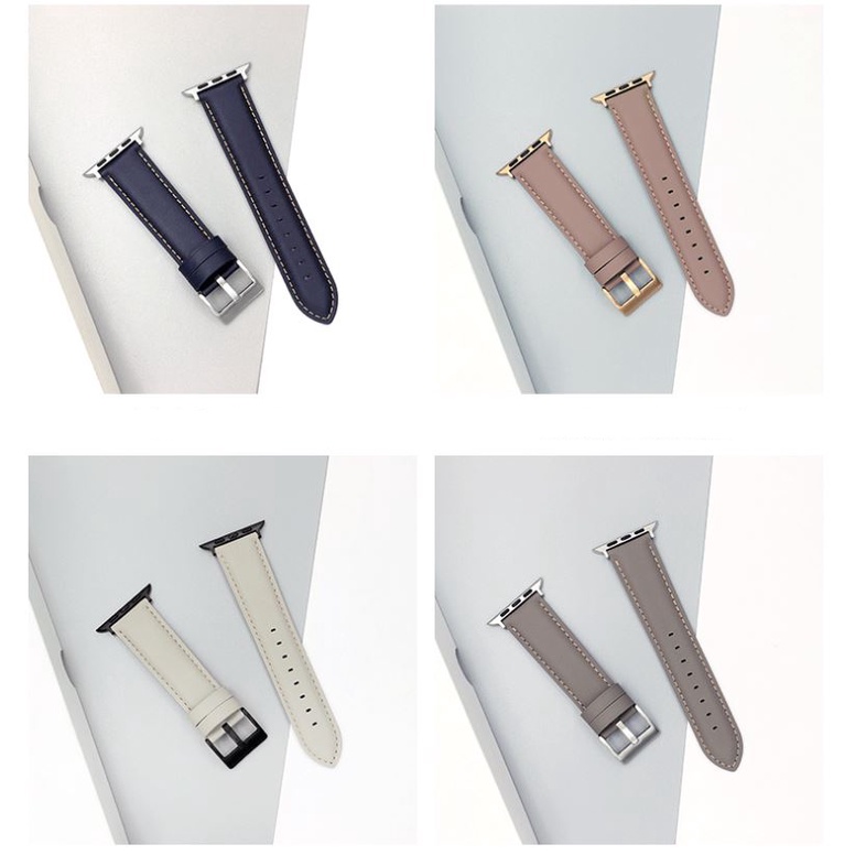 Dây da cao cấp cho Apple watch series 7 6 5 3 4 2 SE Dây đeo iwatch 44MM 40MM 42MM 38MM 41MM 45MM