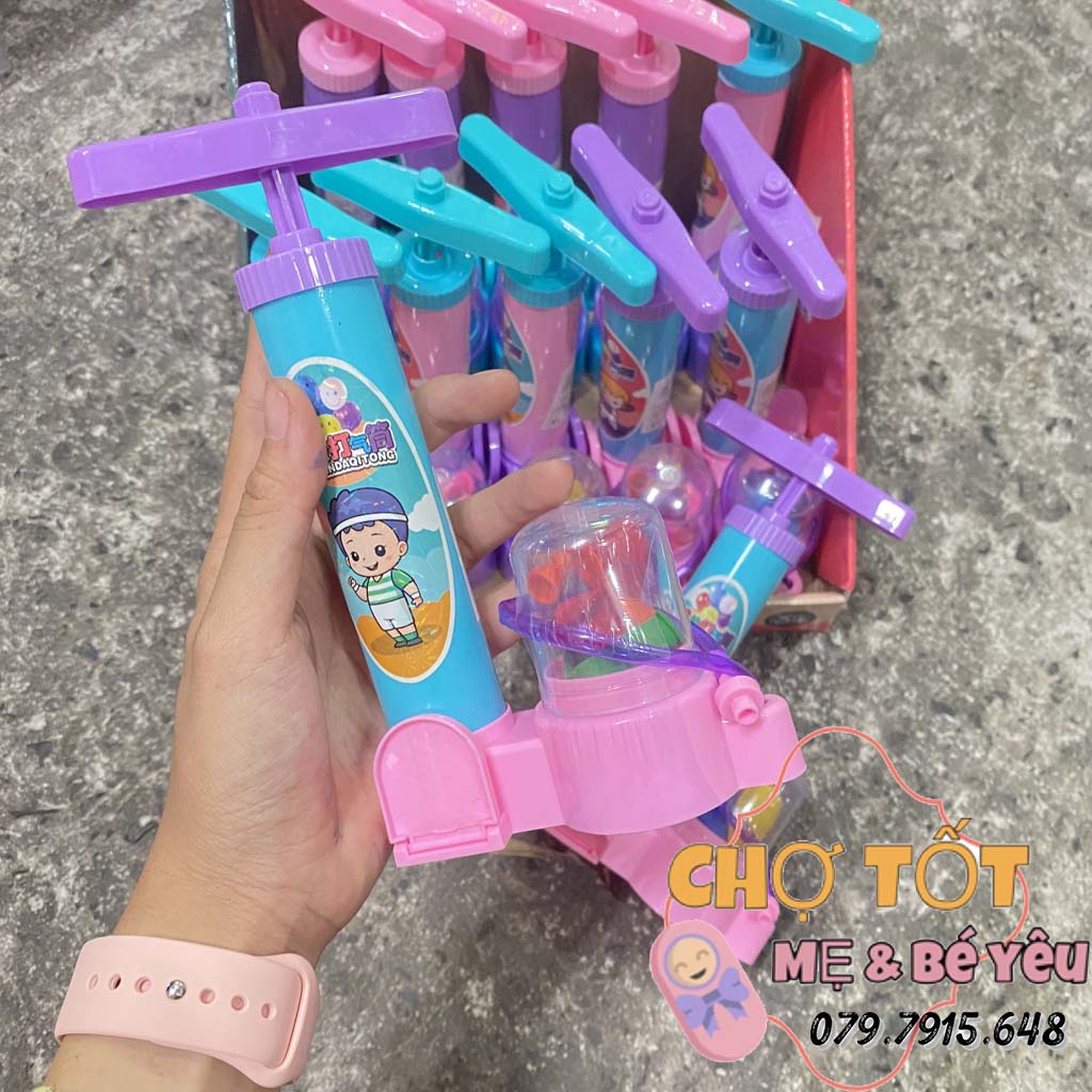 Đồ Chơi Ống Bơm Bong Bóng Kèm Bóng Dễ Thương Cho Bé