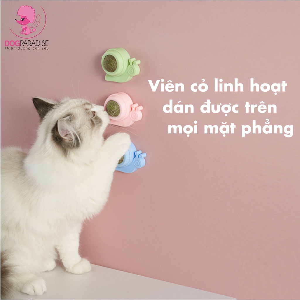 Viên cỏ mèo dán tường cho mèo giảm stress hình ốc sên và cua - Dogparadise