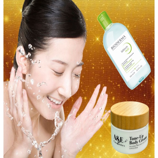 Combo Nước tẩy trang dành cho da hỗn hợp Bioderma Sebium H2O 100ml+Kem dưỡng trắng nâng tông A&E Cosmetics Body Cream