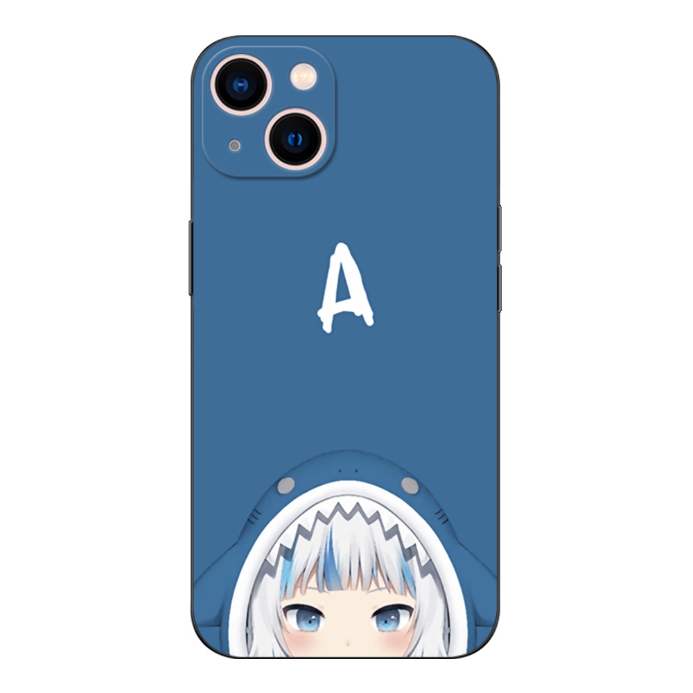 Ốp Điện Thoại tpu Màu Đen In Họa Tiết Hoạt Hình Gawr Gura Cho iphone 5s 5 s SE 2020 2016 6s 6 s 7 8 plus