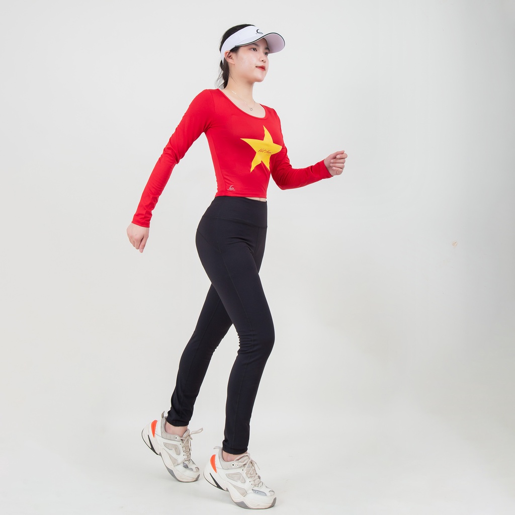 Bộ đồ thể thao Gladimax quần Genmax V3 &amp; Croptop dài tay phù hợp Yoga, gym, đạp xe, dance...