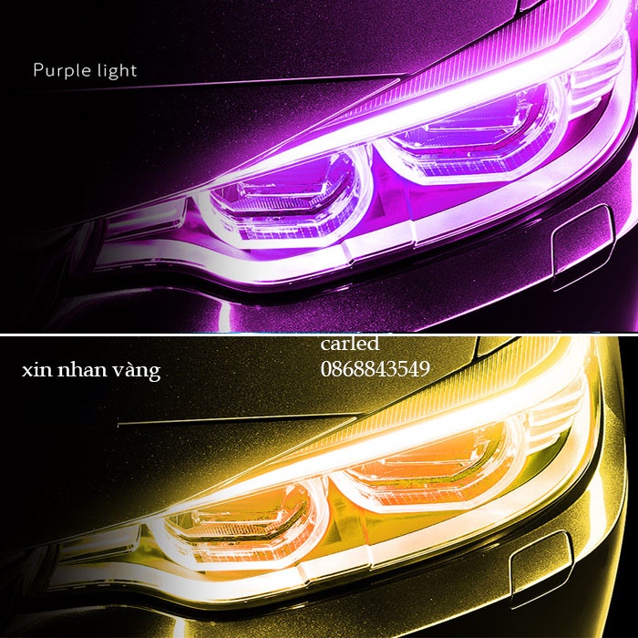 Bộ đèn 2 dây led mí mắt Audi chạy đuổi 2 in 1 30cm 45cm 60cm