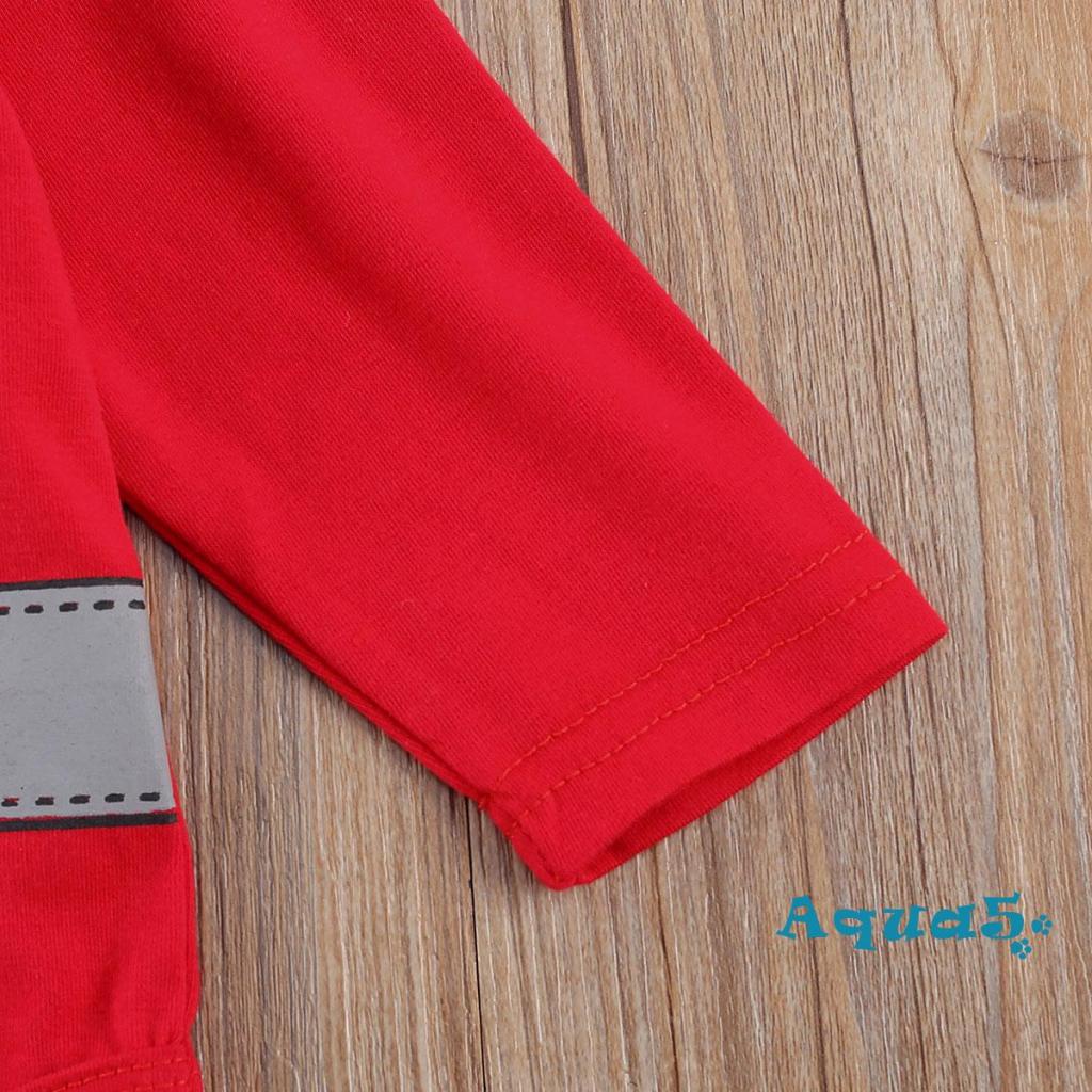 Bộ 2 Món Áo Liền Quần Tay Dài + Mũ Họa Tiết Giáng Sinh Dễ Thương Cho Bé