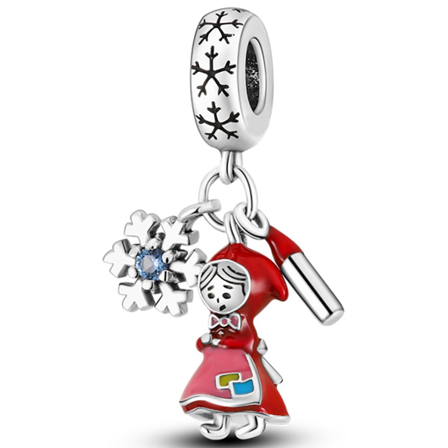 Hạt Charm Màu Đỏ / Bạc Hình Trái Táo Dùng Làm Trang Sức DIY