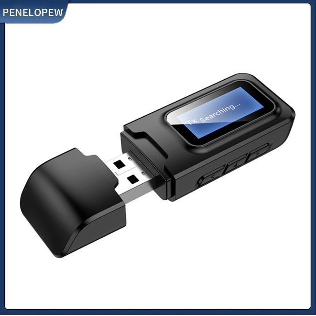 Usb Nhận Tín Hiệu Âm Thanh Bluetooth 5.0 Có Màn Hình LCD Jack Cắm 3.5mm Cho Xe Hơi / PC / TV