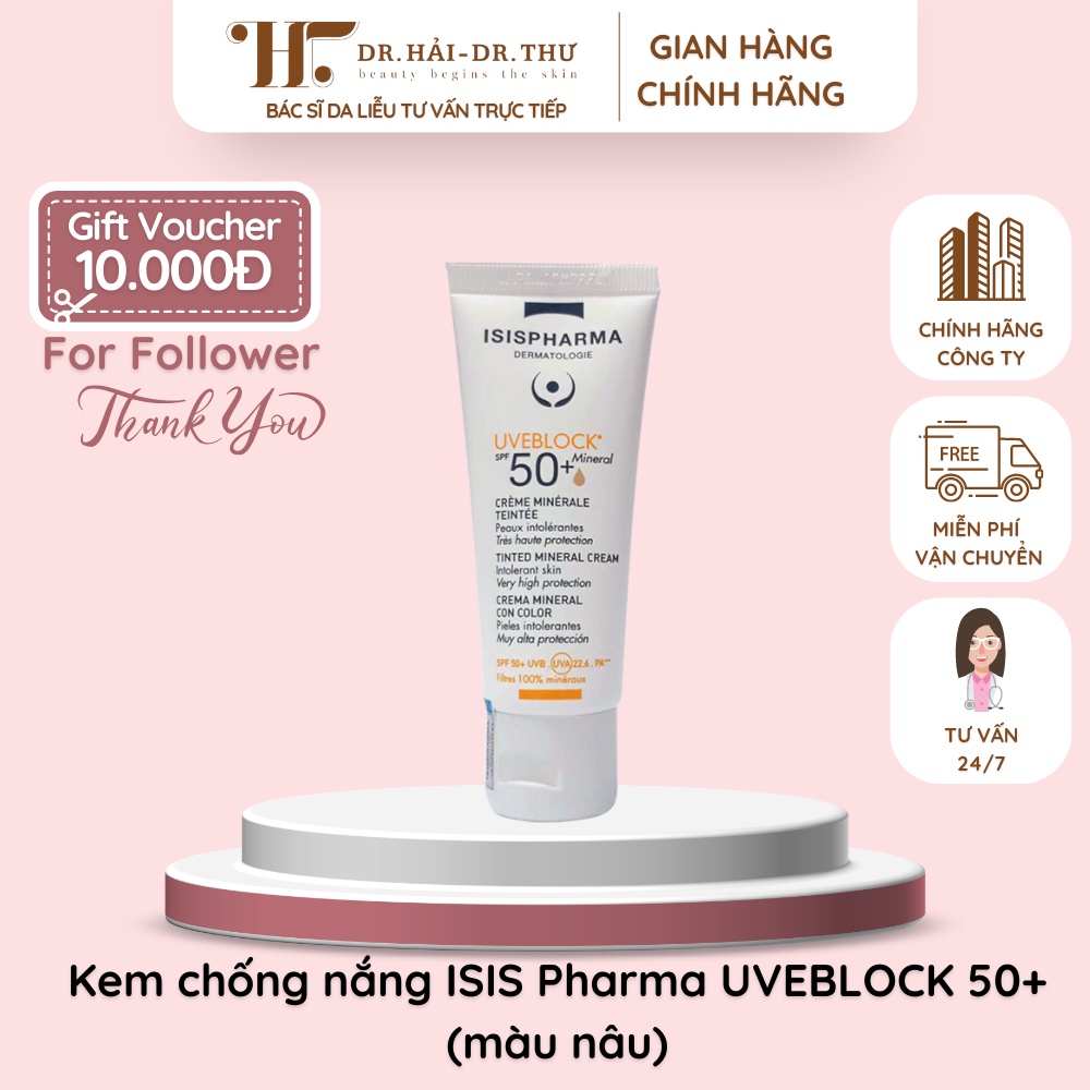 👩🏻‍⚕️[CHÍNH HÃNG] Mẫu Mới - Kem chống nắng UVEBLOCK 50 MINERAL