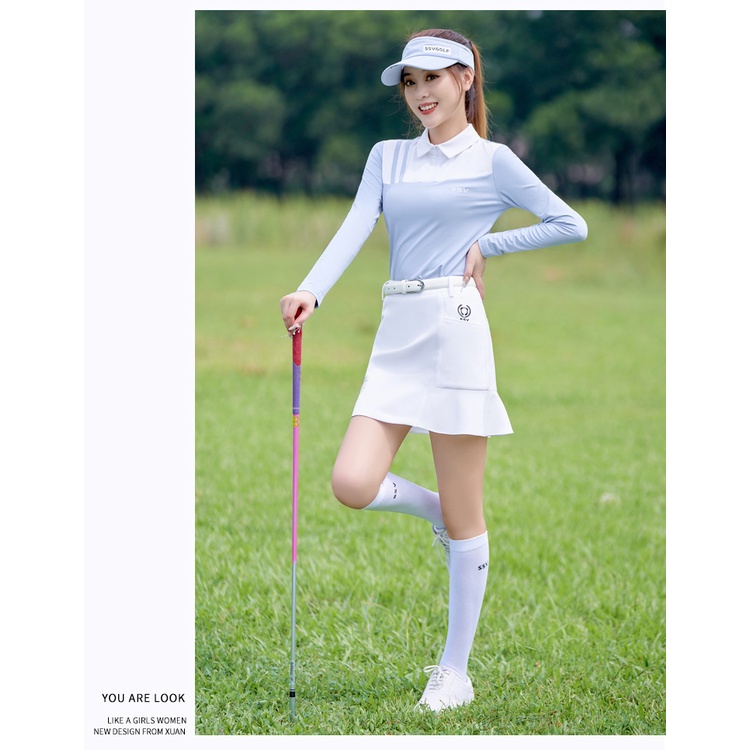 Combo Áo Dài Tay Golf Nữ SSV8977 Và Váy Golf Nữ SSV8937 Xinh Xắn