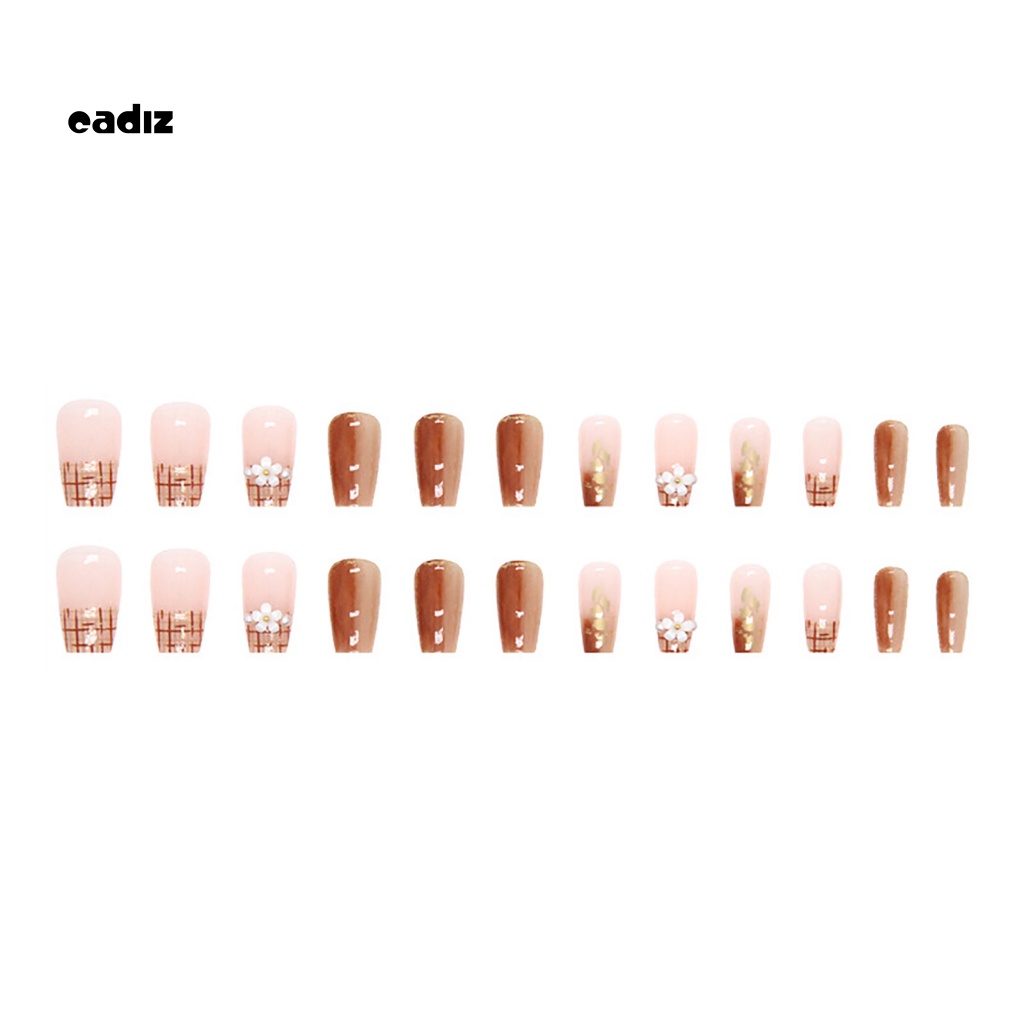 1 Bộ Móng Tay Giả Màu Sắc Tươi Sáng Kèm Keo Dán Có Thể Tháo Rời