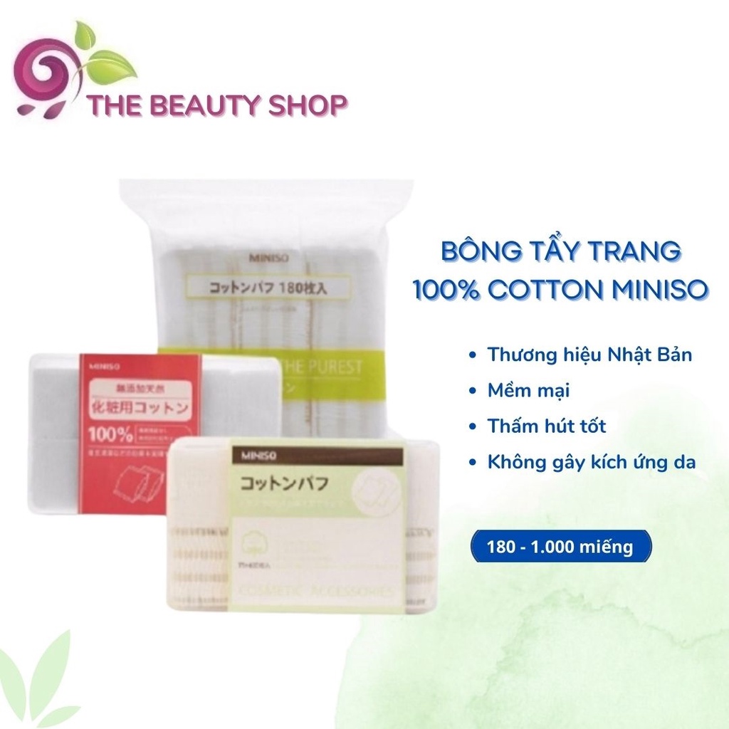 Hộp Bông Tẩy Trang Miniso - thương hiệu Nhật Bản