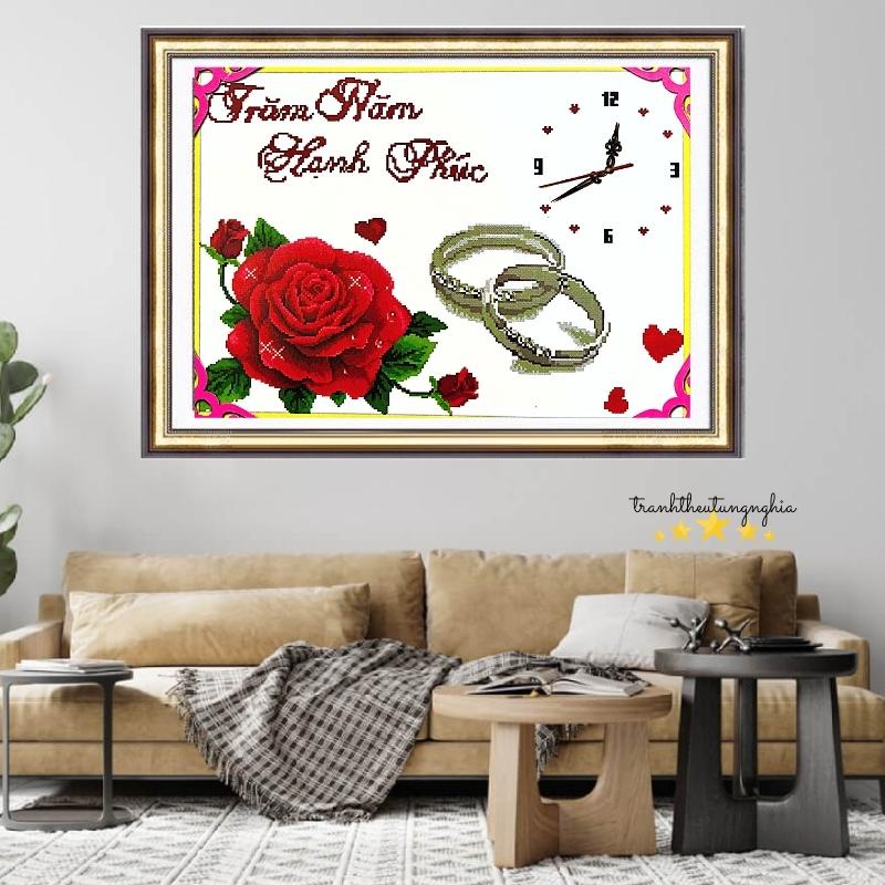 Tranh thêu chữ thập tình yêu vĩnh cửu 65cm x 49cm