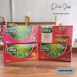 Cozy trà túi lọc túi 50Gram hương Đào - Vải - Táo - Dâu - Bạc Hà - Hồng Trà - Nhài - Sen