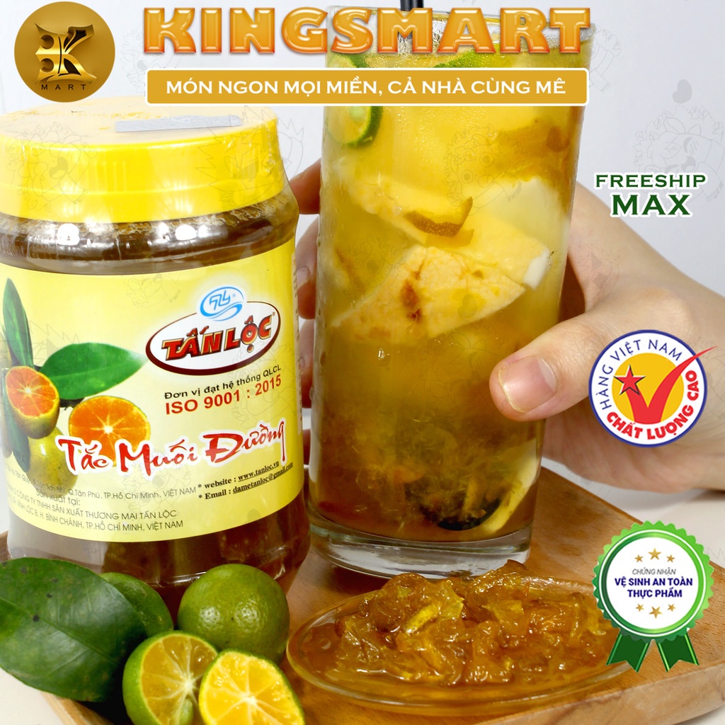 Tắc Muối Đường 900g Tấn Lộc Chua Mặn Ngọt Thanh Mát, Bổ Dưỡng Cho Sức Khỏe