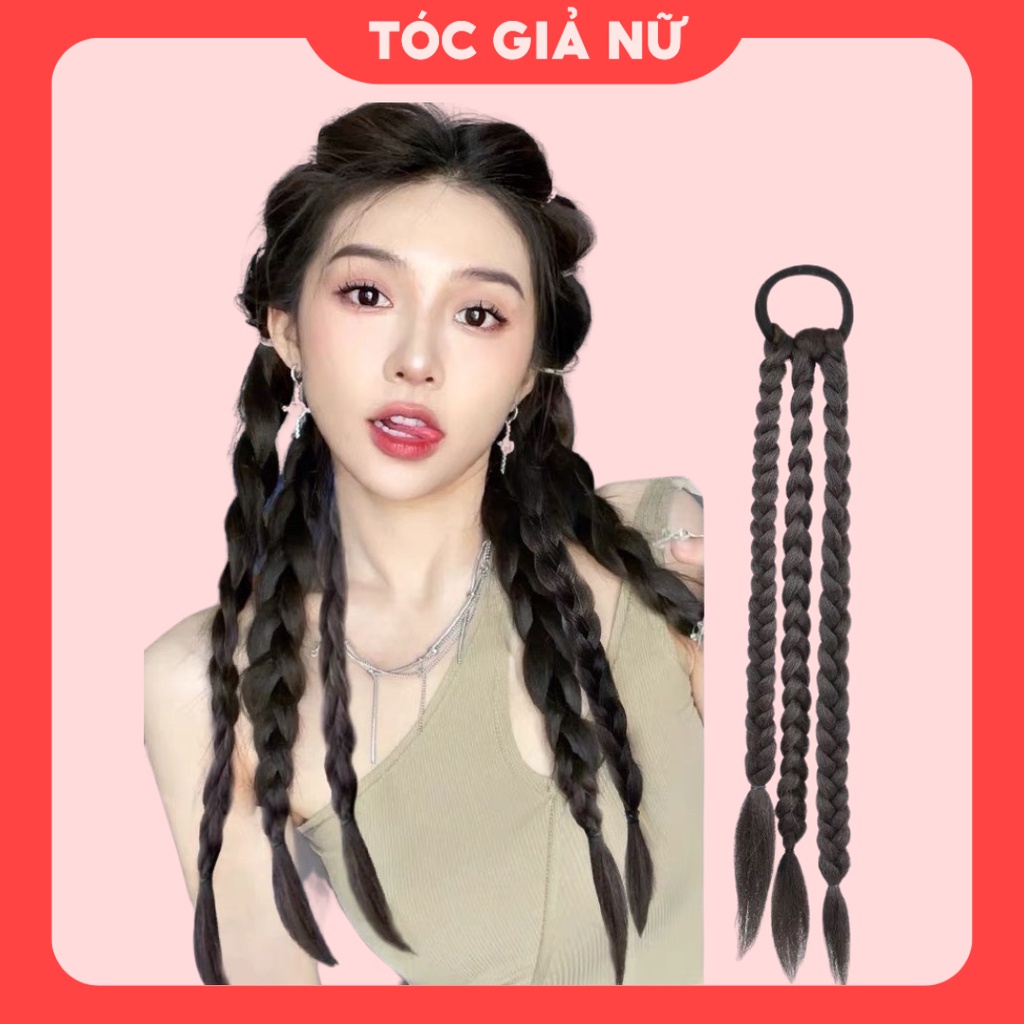 Tóc Giả Dây Buộc Đuôi Ngựa 3in1 Thời Trang Dành Cho Nữ Giá 1 Bên