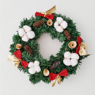 Vòng hoa trang trí noel kcs22 size 30cm tặng kèm đèn vòng nguyệt quế giáng sinh
