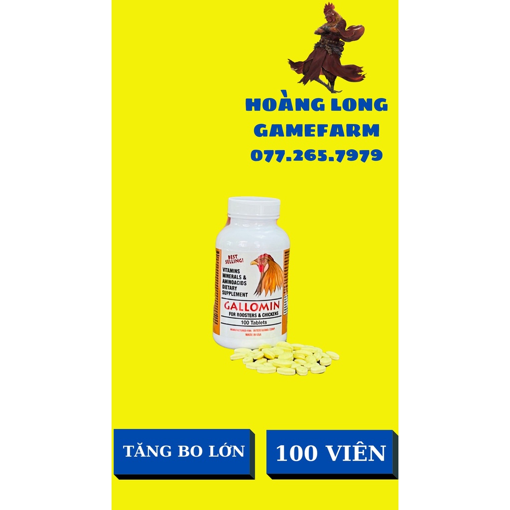 GALLOMIN chiết lẻ 10 viên  tăng cơ, nở khung xương Khoáng Chất