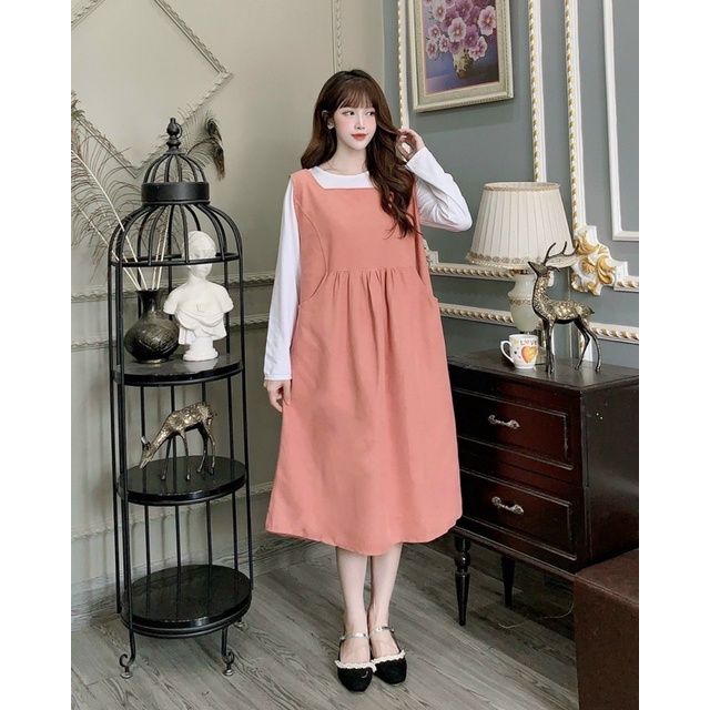 Yếm bầu thu đông công sở trơn