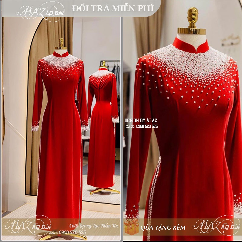 Áo Dài Mẹ Cô Dâu Cổ Truyền Thống Đính Hạt AM05