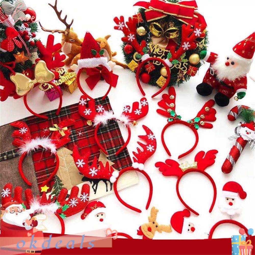 Băng Đô Cài Tóc Hình Sừng Tuần Lộc Giáng Sinh Dễ Thương