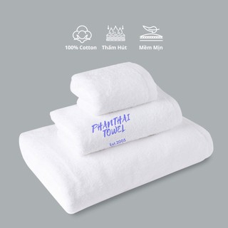 [RẺ VÔ ĐỊCH] Khăn bông trắng khách sạn đủ kích cỡ 100% cotton thấm hút tốt bền chắc