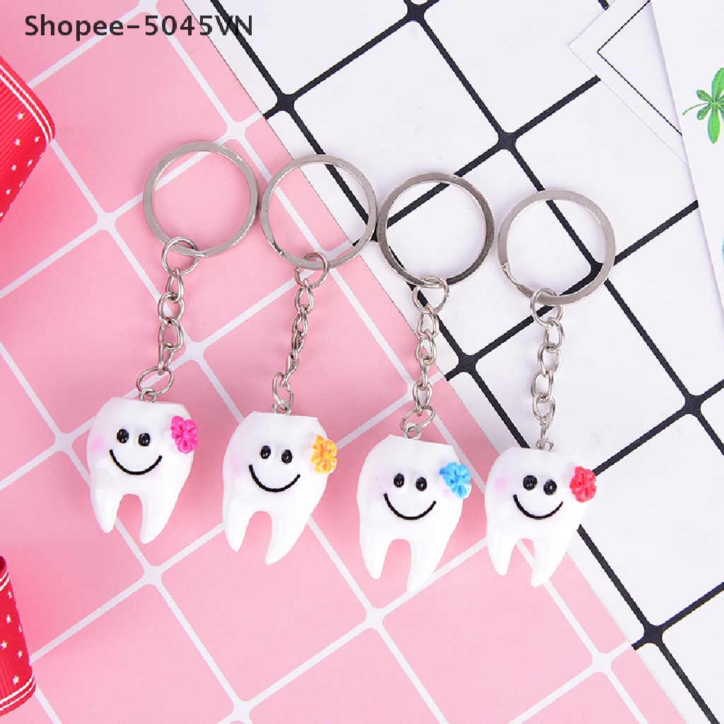 [Hàng Có Sẵn] Set 2 Móc Khóa Hình Chiếc Răng Giả Nhỏ Nhắn Làm Quà Tặng Khuyến Mãi Từ Bệnh Viện (H)
