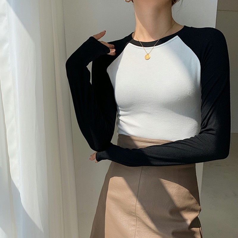 NRVP Áo Thun Nữ Dài Tay Dáng Rộng Thời Trang Hàn Quốc