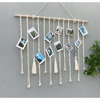 [Size lớn] Khung treo ảnh tết Macrame, rèm Macrame trang trí Hitahome