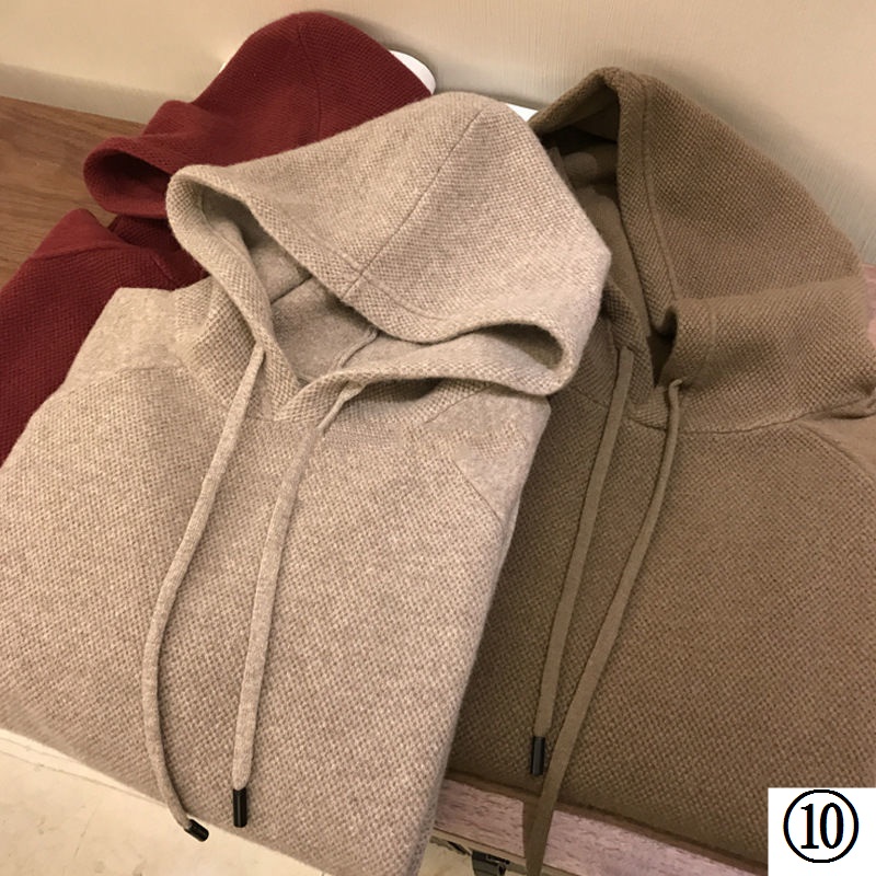 Áo Hoodie Dệt Kim Dày Dặn Dáng Rộng Thời Trang Thu Đông Mới 2022 Cho Nam
