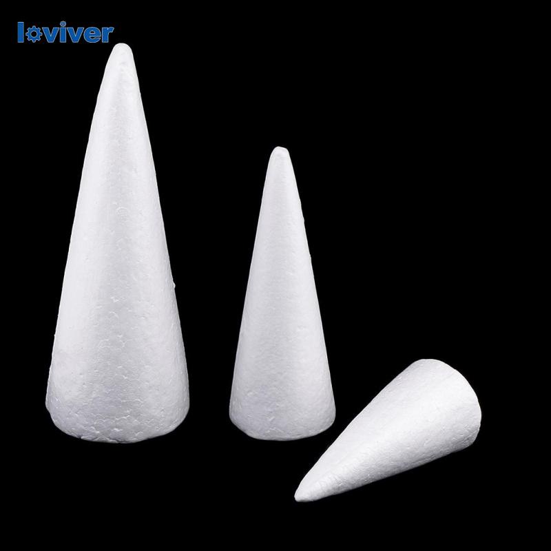 Set 3 Miếng Xốp Hình Nón 15 / 20 / 25cm Làm Mô Hình Thủ Công DIY