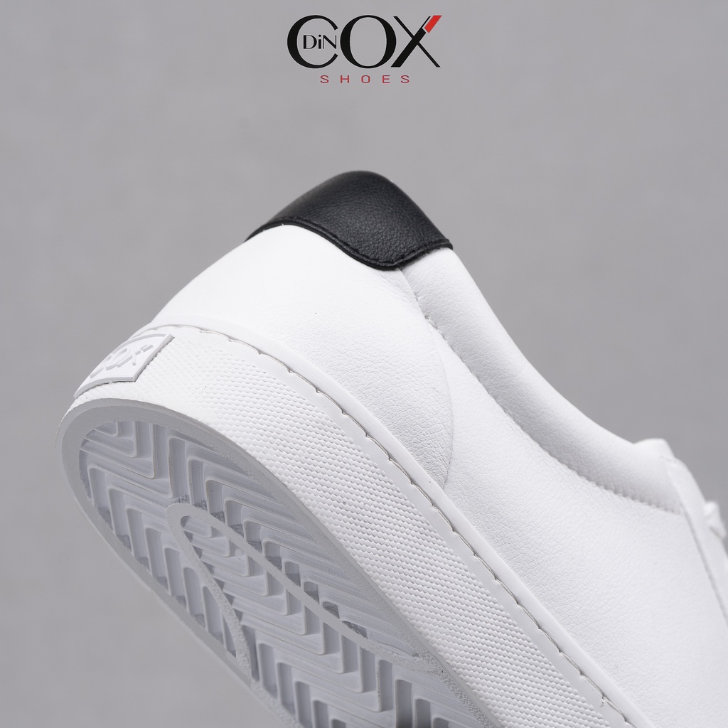 Giày Sneaker Da Unisex DINCOX D20 Năng Động Cá Tính White/Black