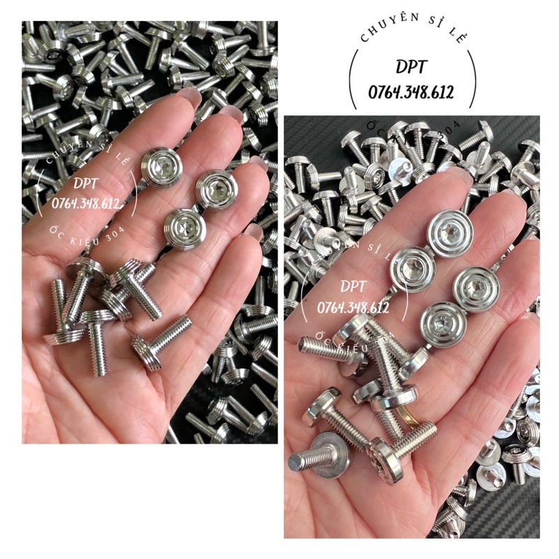 Ốc áo 5li nhuyễn mẫu Thái Inox 304 bắt áo cho các dòng xe