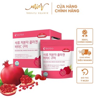 Kẹo Collagen Lựu Boto Kẹo Dẻo Gummy Collagen Vitamin C Hàn Quốc 30 Viên