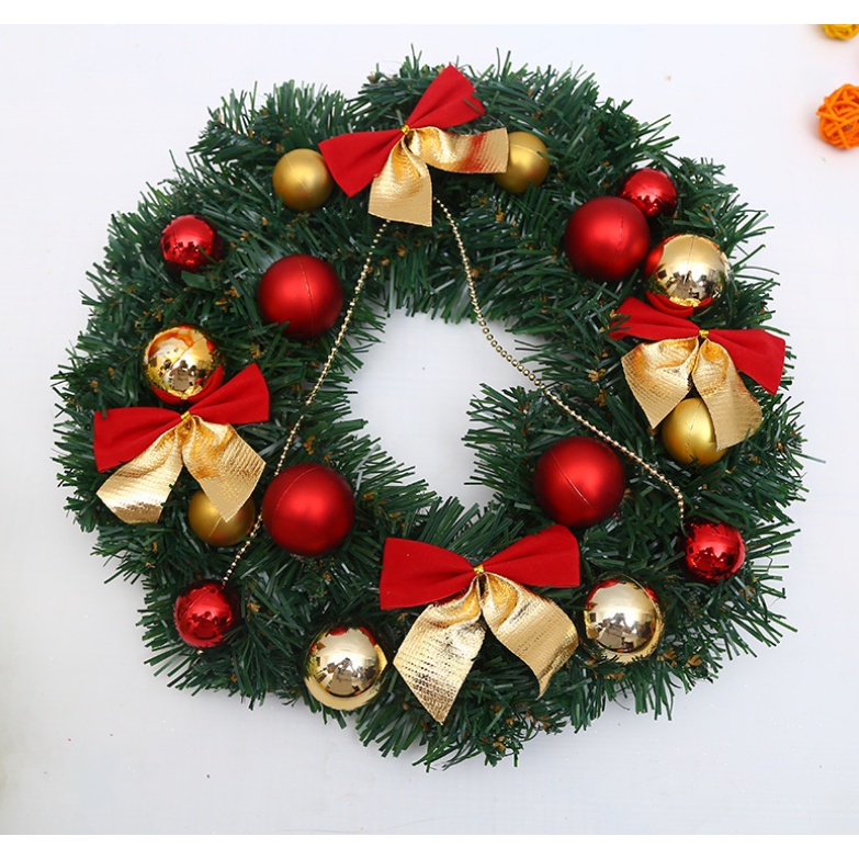 Vòng Hoa Trang Trí Noel KCS20 Tặng Kèm Đèn Vòng Nguyệt Quế Giáng Sinh