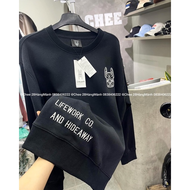 Áo  nỉ sweater Life.work ảnh thật shop chụp