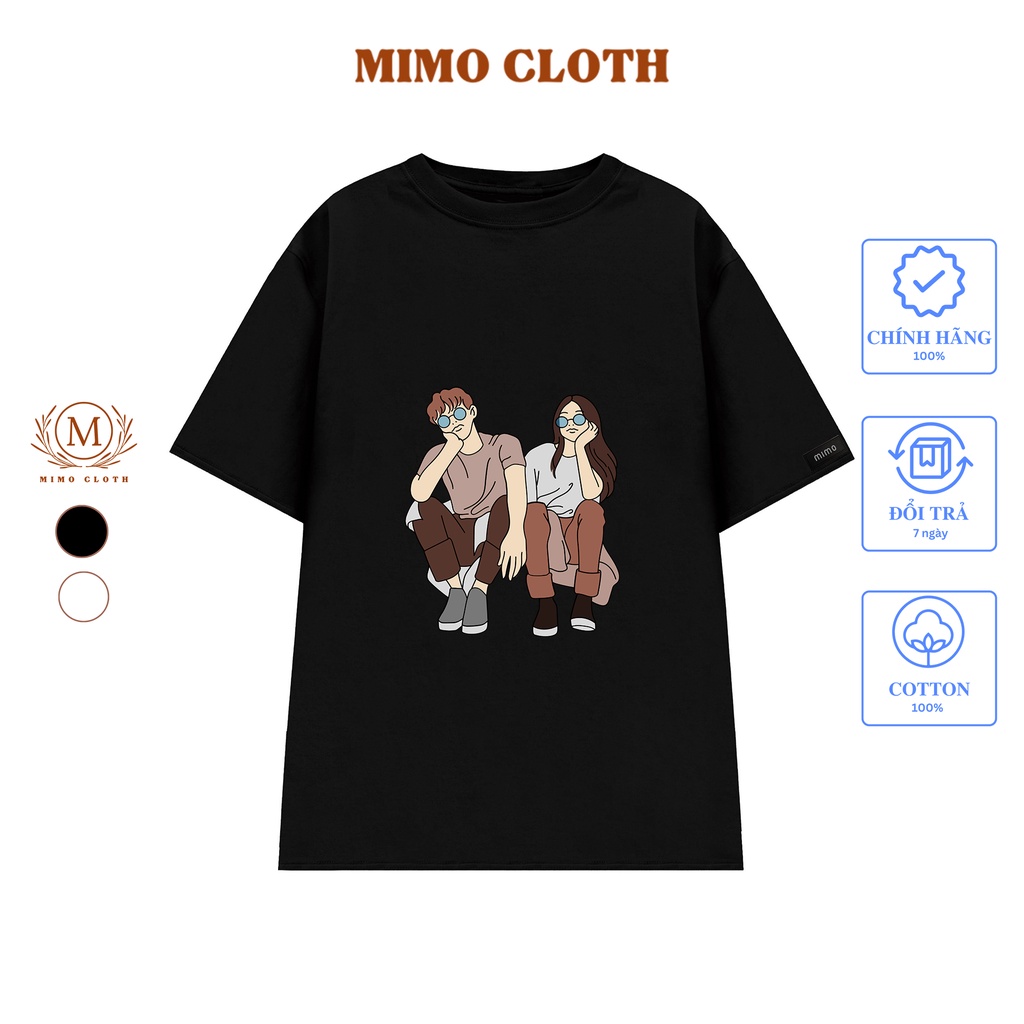 Áo Thun Local Brand Unisex MIMOCLOTH Áo Đôi Love Couple