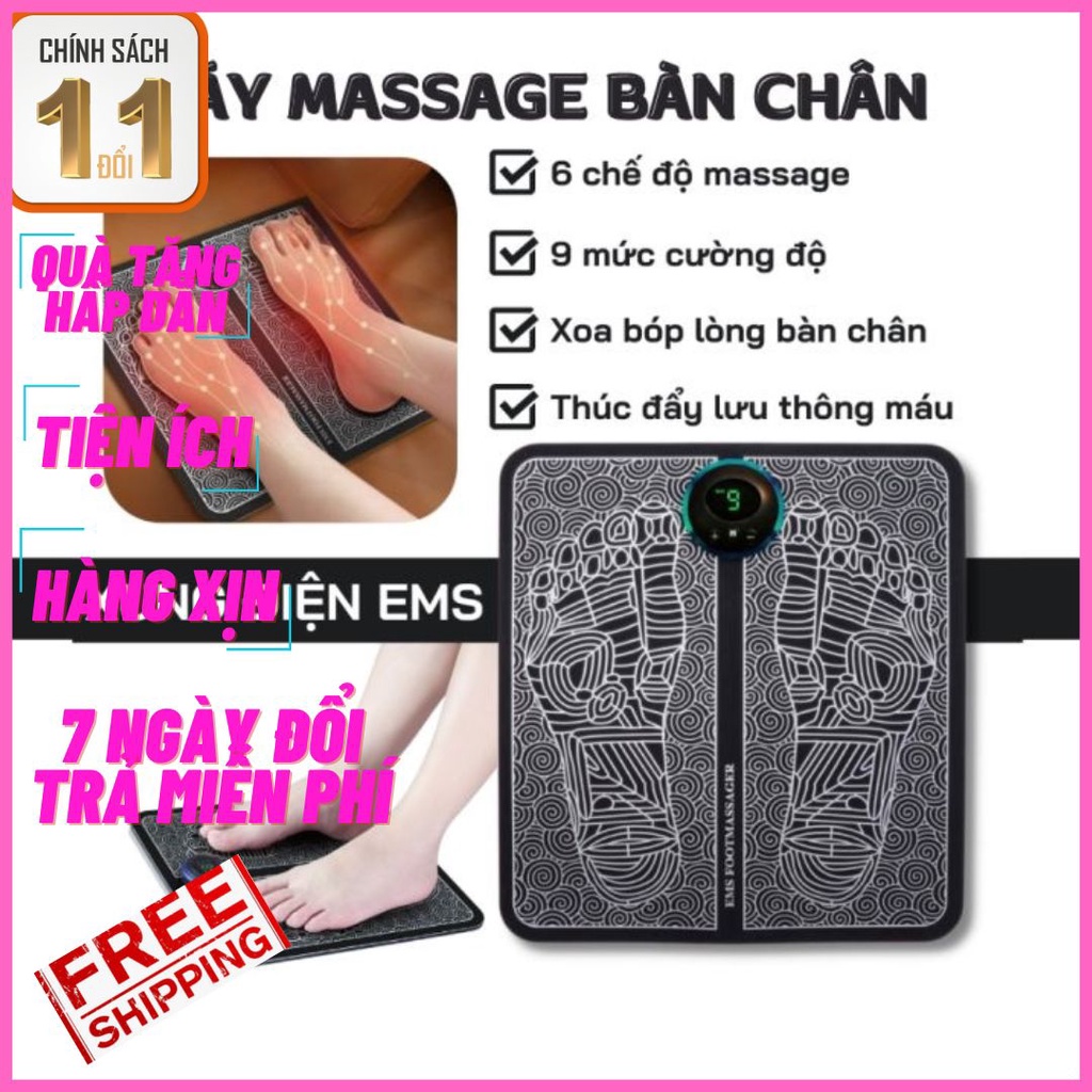 Thảm massage chân EMS cao cấp có màn hình hiển thị giúp lưu thông khí huyết, máy massage bàn chân giảm đau mỏi hiệu quả