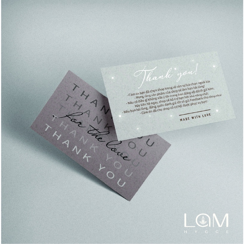 Card Cám Ơn, Card Thank You, Thiệp Cảm Ơn - Size 9x5,4cm - Giấy C300 Cán Màng Mờ 2 Mặt - MS: 03