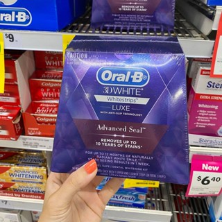 [Hàng Úc] Bộ 14 gói dán tẩy trắng răng Oral B 3D White Whitestrips trắng răng nhanh hiệu quả sau 14 ngày tại nhà