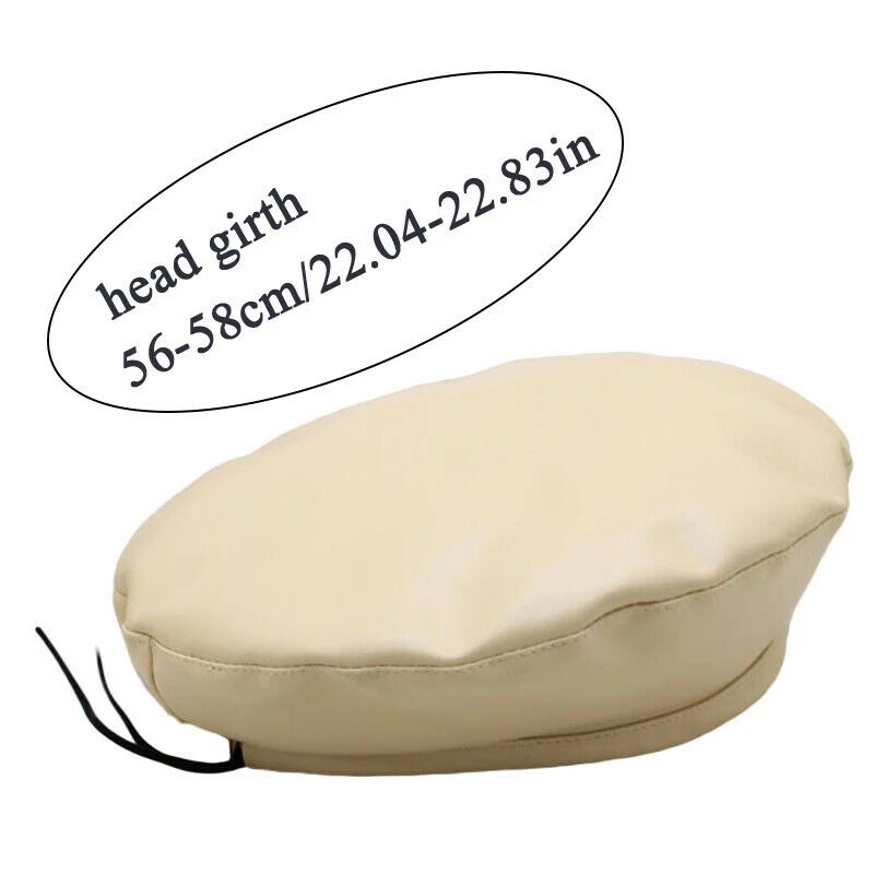 [Hot] Mũ Beret Da Màu Trơn Phong Cách Vintage Pháp Thời Trang Cho Nữ